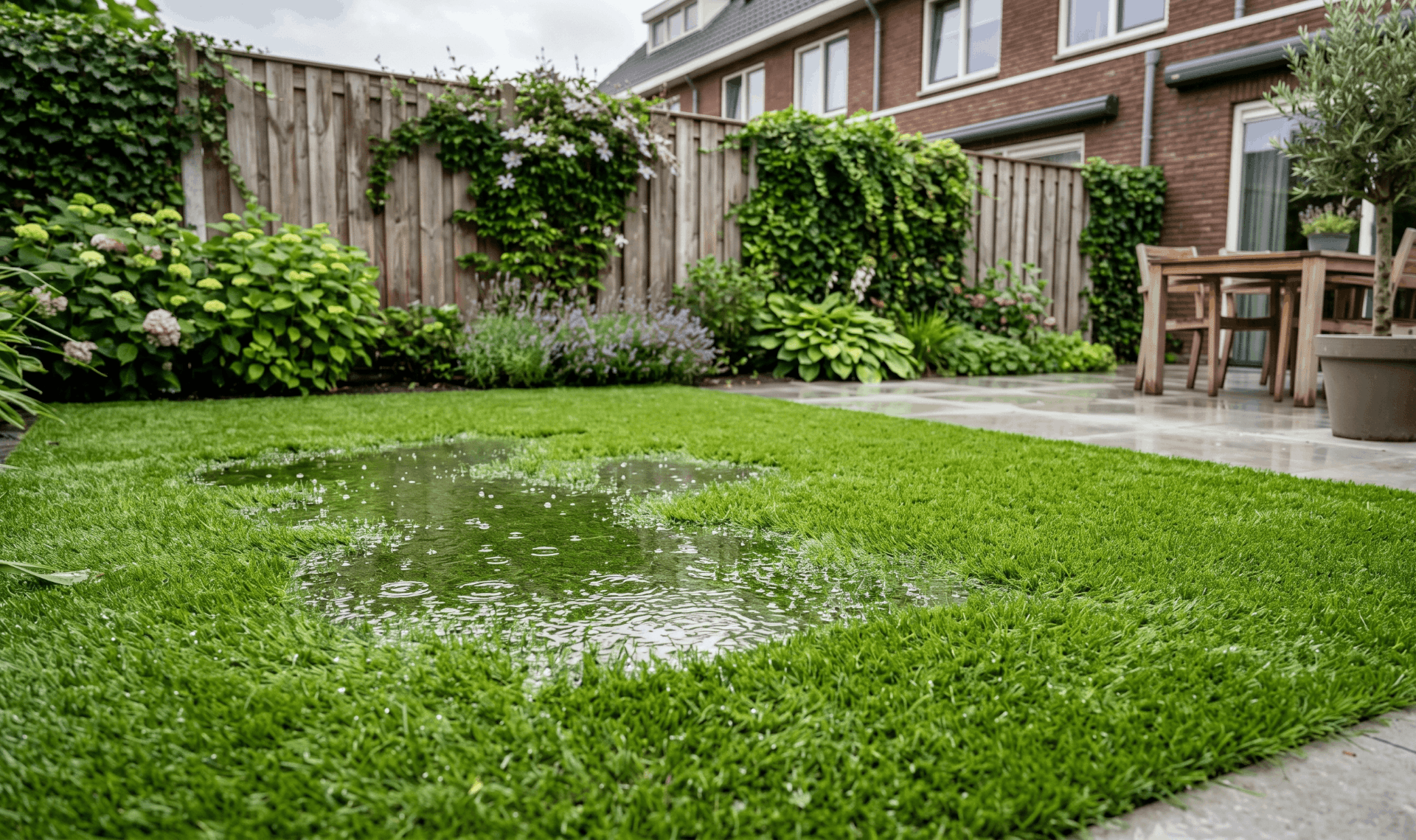Water op kunstgras